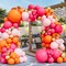 Hot Pink Orange Metallic Gold Tropical Latex Balloons(Pink Orange)10 x 8 x 0.65 inches